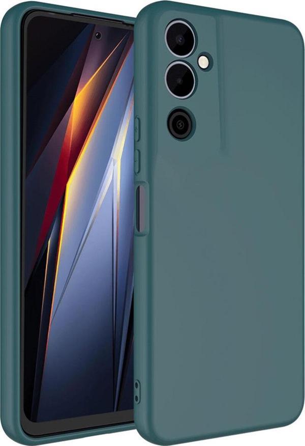 Coverzone Tecno Pova Neo 2 ile Uyumlu Kılıf Kadife Iç Yüzey Silikon Z-Mara Lansman Vieri Kılıf Koyu Yeşil - Image 1