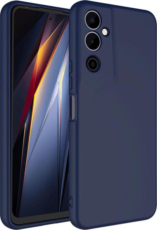 Coverzone Tecno Pova Neo 2 ile Uyumlu Kılıf Kadife Iç Yüzey Silikon Z-Mara Lansman Vieri Kılıf Lacivert - Image 1