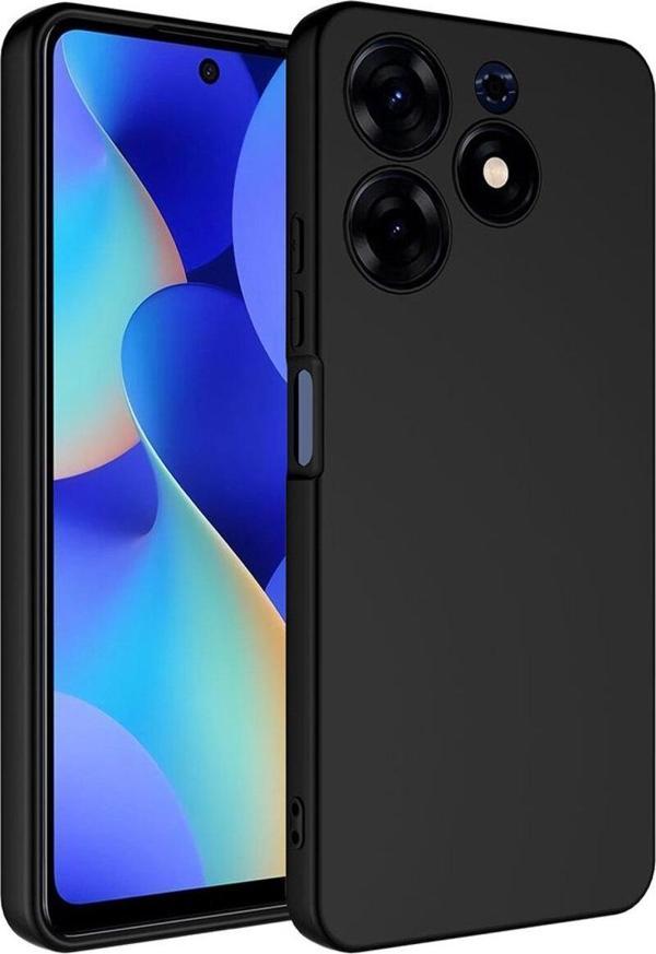 Coverzone Tecno Spark 10 Pro ile Uyumlu Kılıf Kadife Iç Yüzey Silikon Z-Mara Lansman Vieri Kılıf Siyah - Image 1