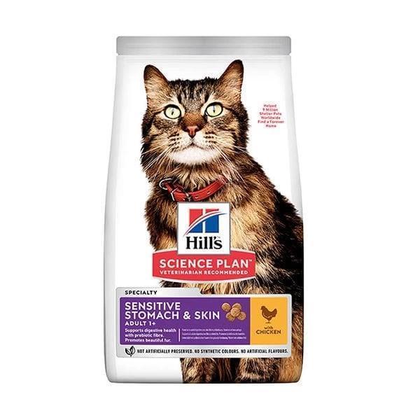 Hills Sensitive Skin Deri Tüy ve Sindirim Hassasiyeti için Yetişkin Kedi Maması 1.5 Kg - Image 1