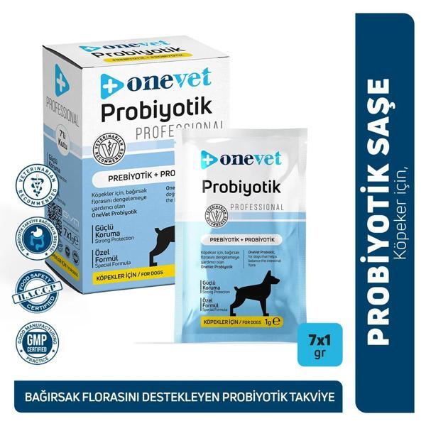 OneVet Sindirim ve Bağışıklık Güçlendirici Köpekler için Probiyotik Saşe 1 Gr 7 Adet - Image 1