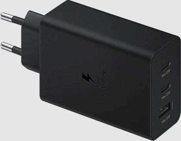 OUTLET Samsung EP-T6530NBEGWW Type C & Type A Hızlı Şarj Aleti Üçlü( 65w-25w-15w)-Siyah OUTLET - Image 1