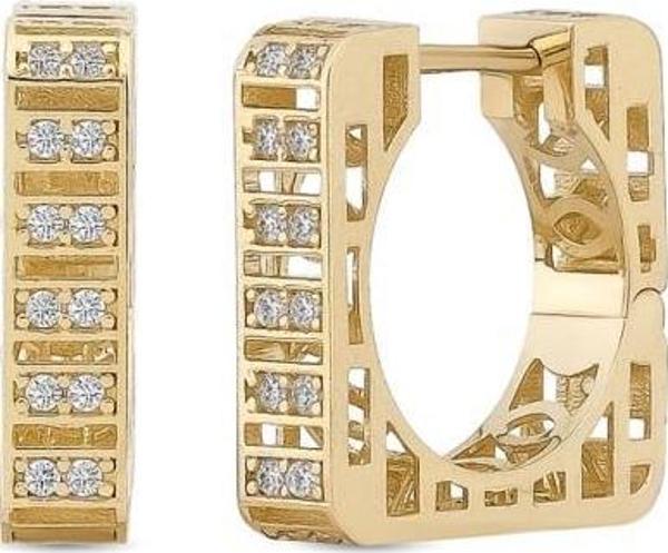 14 Ayar Taşlı Azalea Altın Küpe - Image 1