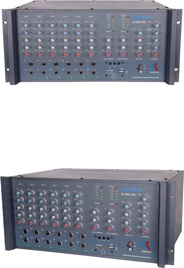 Startech Safir S6-800T USB 2x400W Hat Trafolu Stereo Küp Anfi Power Mixer - Image 1