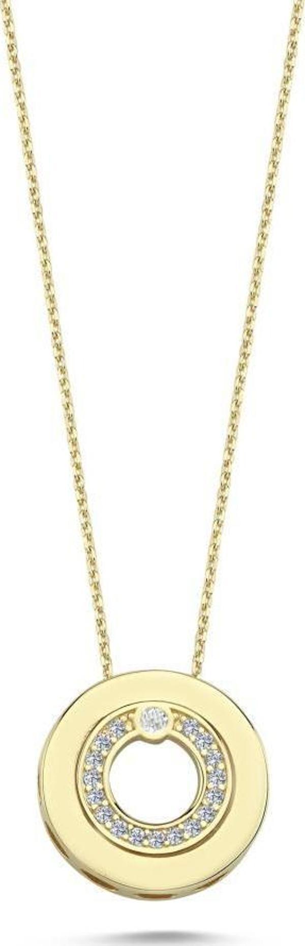 14 Ayar Halka Tasarım Altın Kolye - Image 1