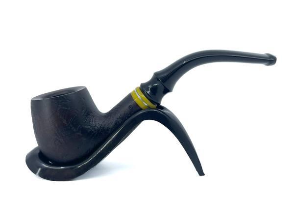 Dapper Bent Apple Briar (Gül Kökü) 9 mm Filtreli El Yapımı Pipo - 2641 - Image 1