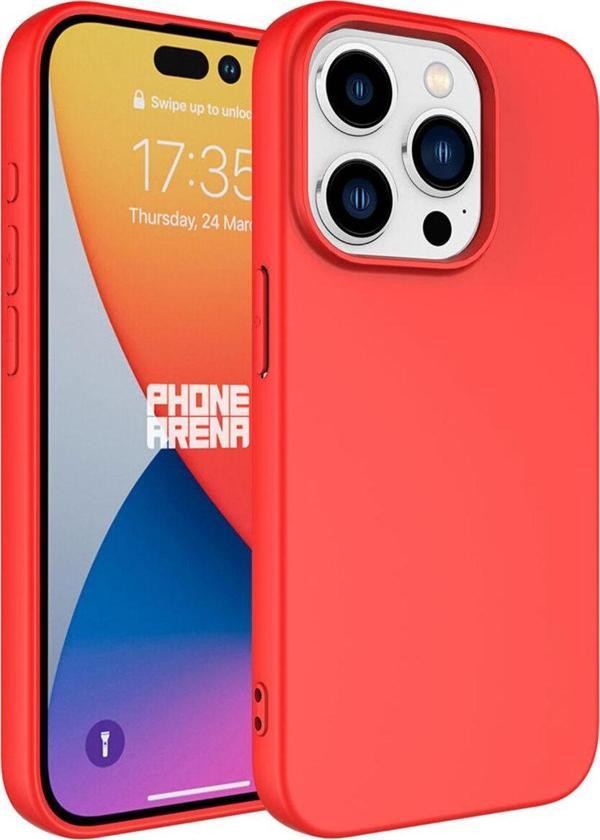 Coverzone iPhone 15 Pro Max ile Uyumlu Kılıf Kadife Iç Yüzey Silikon Z-Mara Lansman Vieri Kılıf Kırmızı - Image 1
