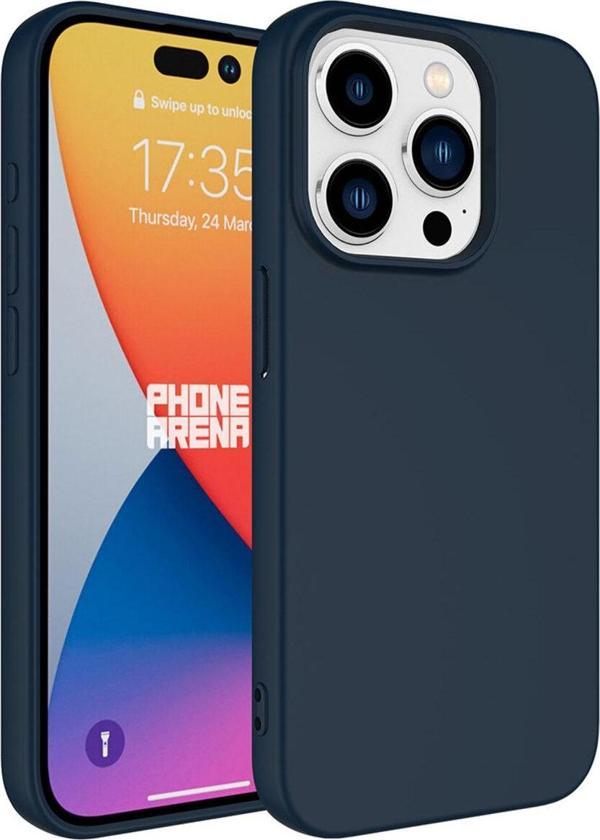 Coverzone iPhone 15 Pro Max ile Uyumlu Kılıf Kadife Iç Yüzey Silikon Z-Mara Lansman Vieri Kılıf Lacivert - Image 1