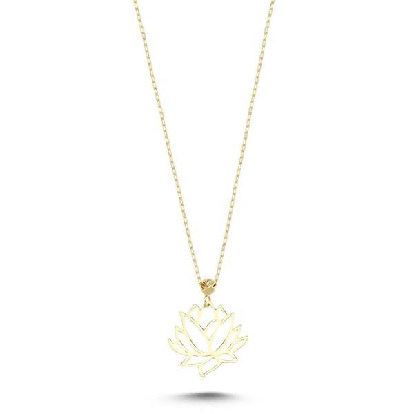 14 Ayar Lotus Altın Kolye - Image 1