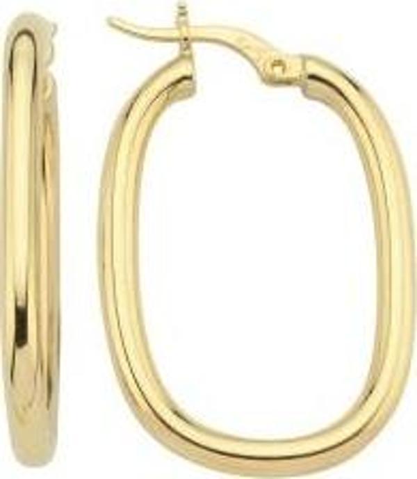 14 Ayar Oval Halka Altın Küpe - Image 1