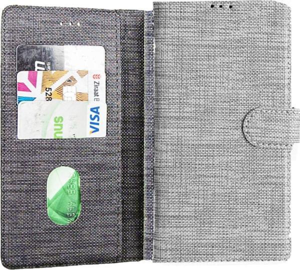 Coverzone Omix X300 Standlı Kartvizitli Ve Para Gözlü Kumaş Desen Gri - Image 1