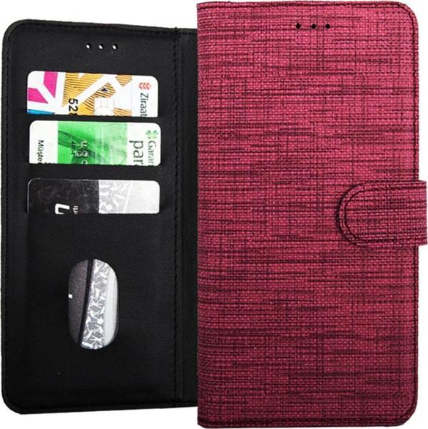 Coverzone Omix X300 Standlı Kartvizitli Ve Para Gözlü Kumaş Desen Koyu Pembe - Image 1