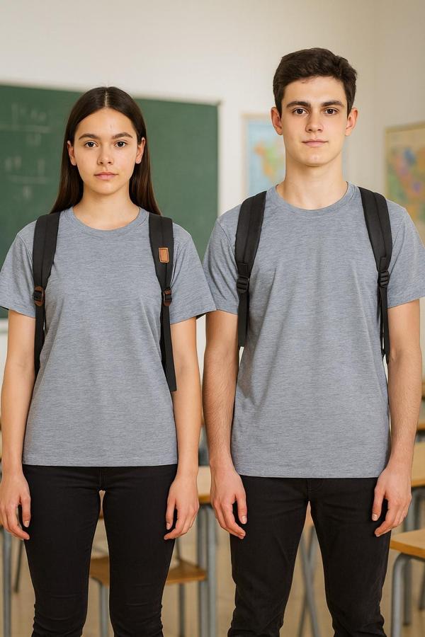 Bisiklet Yaka Basic Tişört - Image 1