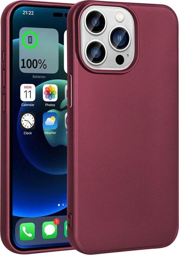 Coverzone iPhone 15 Pro Max ile uyumlu Kılıf Soft ve pürüzsüz Premier Silikon Kapak Mürdüm - Image 1