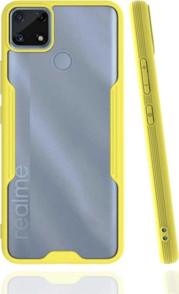 Coverzone Realme C25 Kılıf Için Uyumlu Kılıf Renkli Kenar Perfe Tpu Silikon Kılıf Sarı - Image 1
