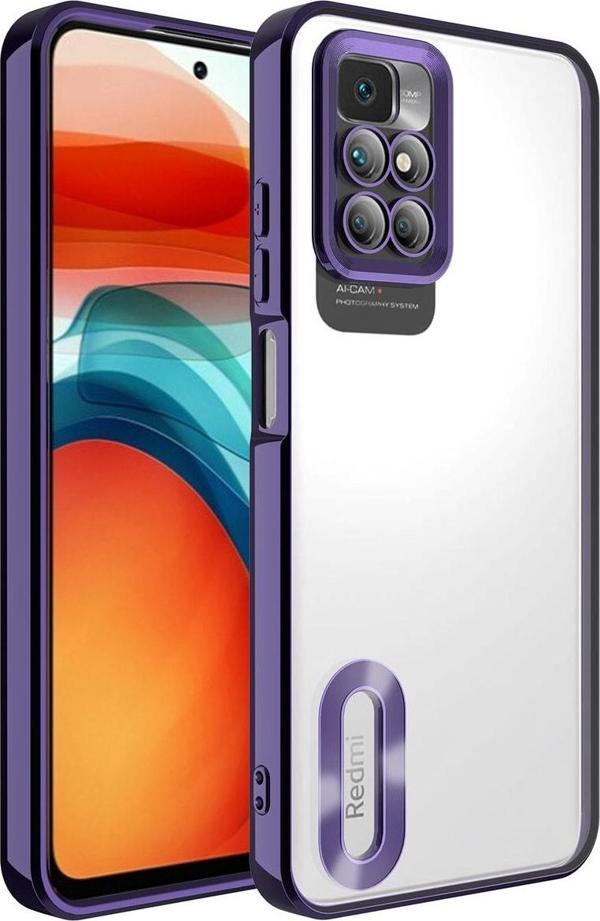 Coverzone Redmi 10 Ile Uyumlu Kılıf Kamera Korumalı Logo Gösteren Colored Z-omega Kapak Derin Mor - Image 1