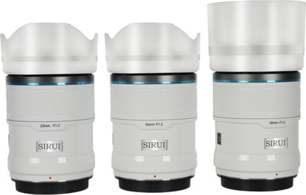 Sirui Sniper f/1.2 Autofocus 3-Lens Kit (Fujifilm X, White) - Image 1