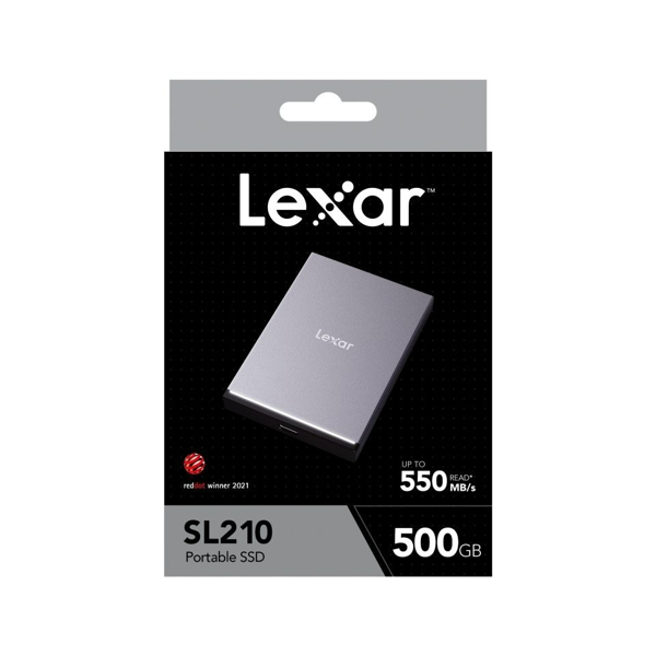 Lexar External Portable SSD 500GB, up to 550MB/s  Read and 450MB/s Write NLSL210X500G-RNNNG - Image 1