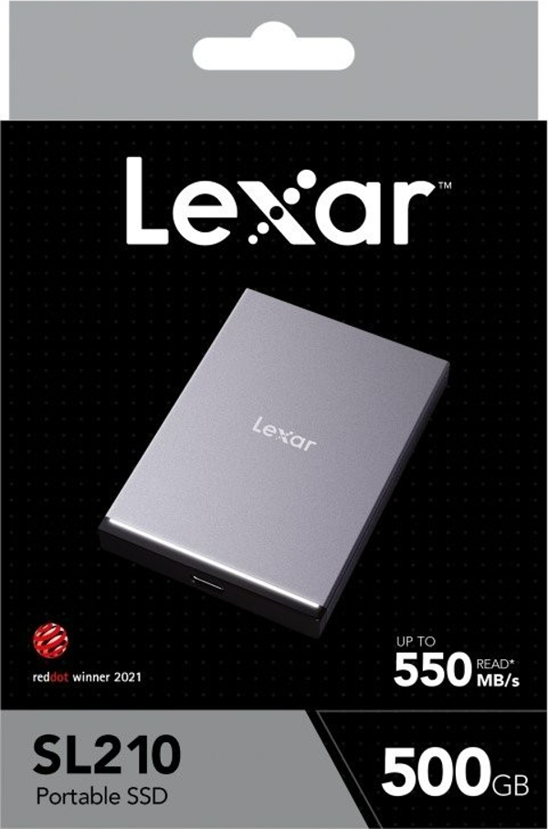 Lexar External Portable SSD 500GB, up to 550MB/s  Read and 450MB/s Write NLSL210X500G-RNNNG - Image 1