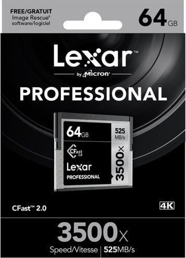 Lexar 64GB 3500x CFast 2.0 HAFIZA KARTI VPG-130 4K (525MB/s) - Image 1