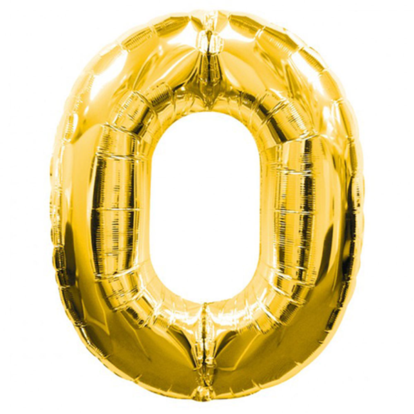 0 Rakamlı Folyo Balon Gold Renk  40 inç - Image 1
