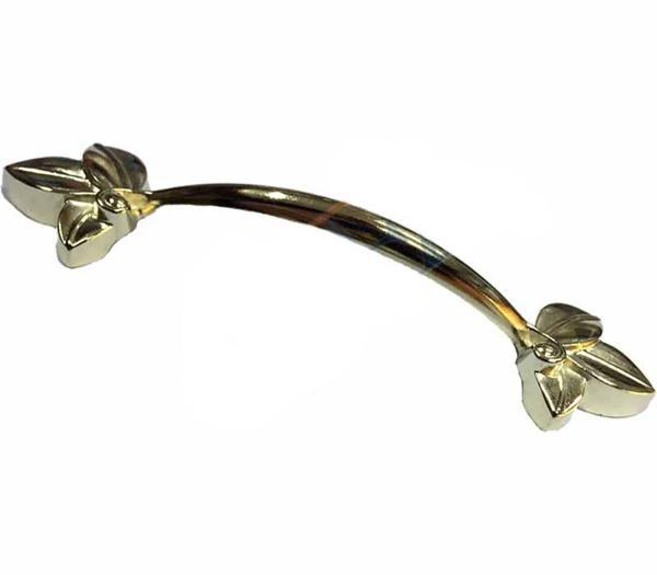 Dekoratif Zamak Yaprak Kulp - 96mm, Sarı, 100 Adet - Image 1