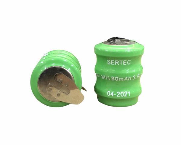 3.6V 3S1P 80 Mah 2 Pin NI-MH Buton Pil - Image 1