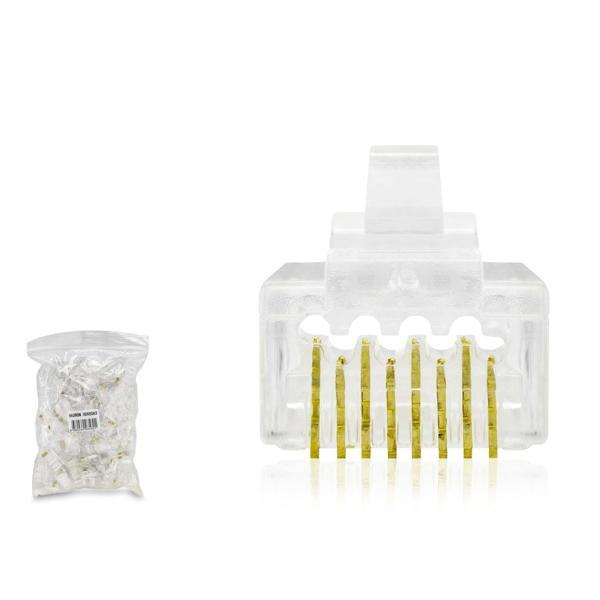 Cat6 Konnektör Ez Rj45 Delikli 100Lü Paket Şeffaf HDX5063 - Image 1
