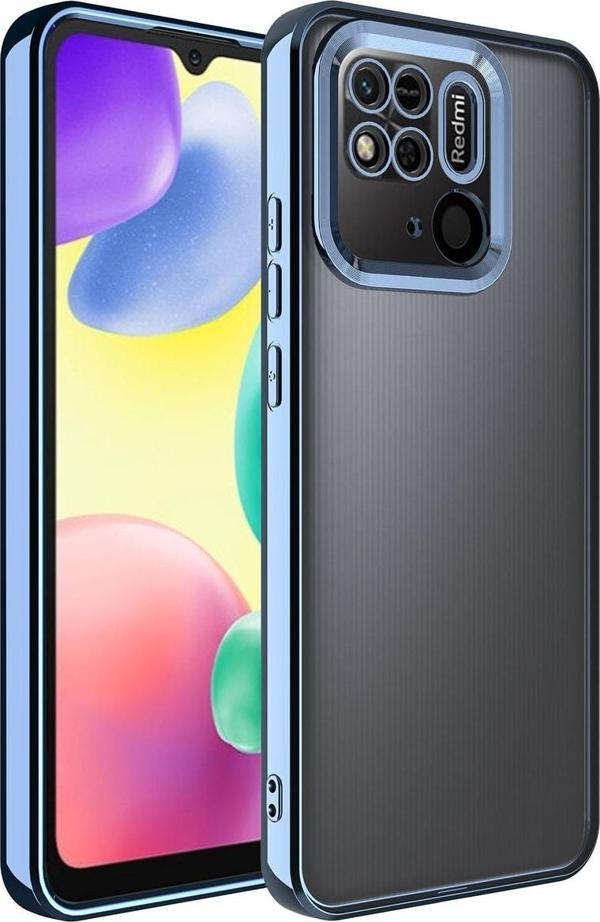 Coverzone Redmi Note 10 Ile Uyumlu Kılıf Kamera Korumalı Logo Gösteren Colored Z-omega Kapak Mavi Açık - Image 1