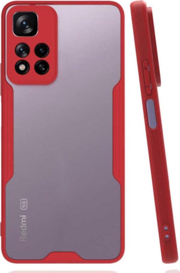 Coverzone Redmi Note 11 Pro Kılıf Renkli Kenar Perfe Tpu Silikon Kılıf Kırmızı - Image 1