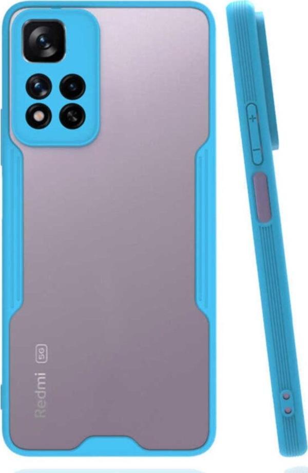 Coverzone Redmi Note 11 Pro Kılıf Renkli Kenar Perfe Tpu Silikon Kılıf Koyu Mavi - Image 1
