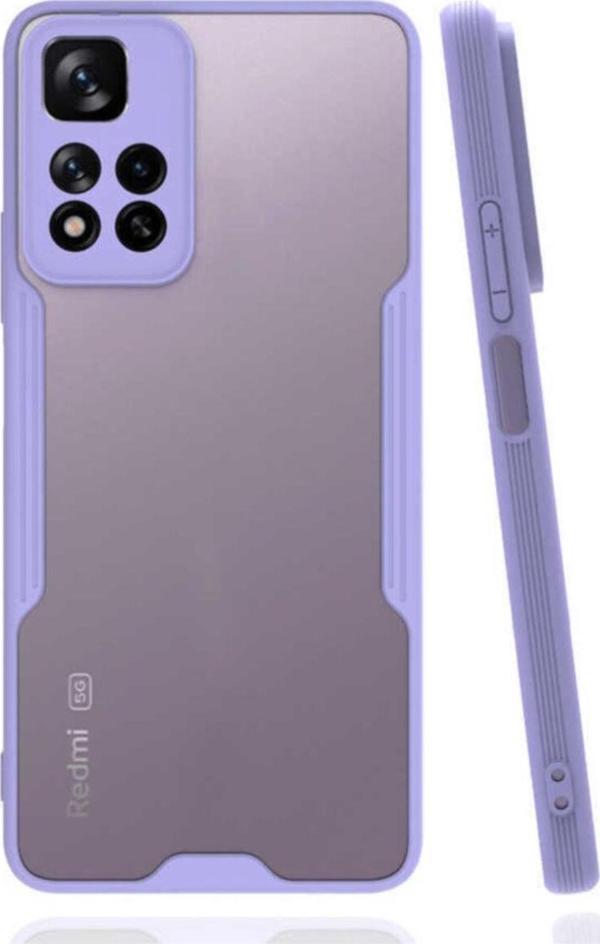 Coverzone Redmi Note 11 Pro Kılıf Renkli Kenar Perfe Tpu Silikon Kılıf Koyu Mor - Image 1