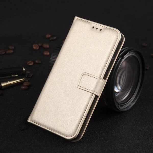 HUAWEİ Y6 2019 KARTLIKLI CÜZDAN KILIF (DELUXE WALLET CASE)  GOLD - Image 1