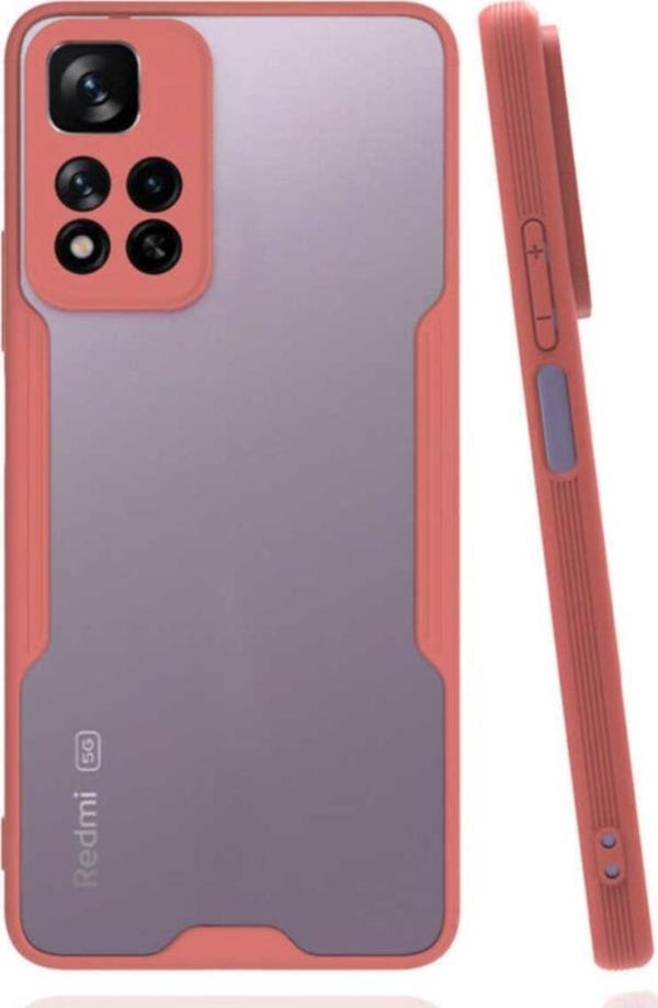 Coverzone Redmi Note 11 Pro Kılıf Renkli Kenar Perfe Tpu Silikon Kılıf Koyu Pembe - Image 1