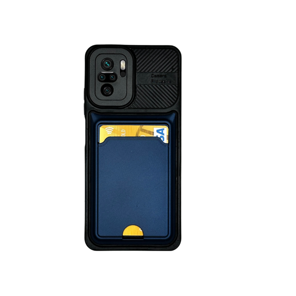XİAOMİ REDMİ NOTE 10 KARTLIKLI SİLİKON KILIF LACİVERT - Image 1