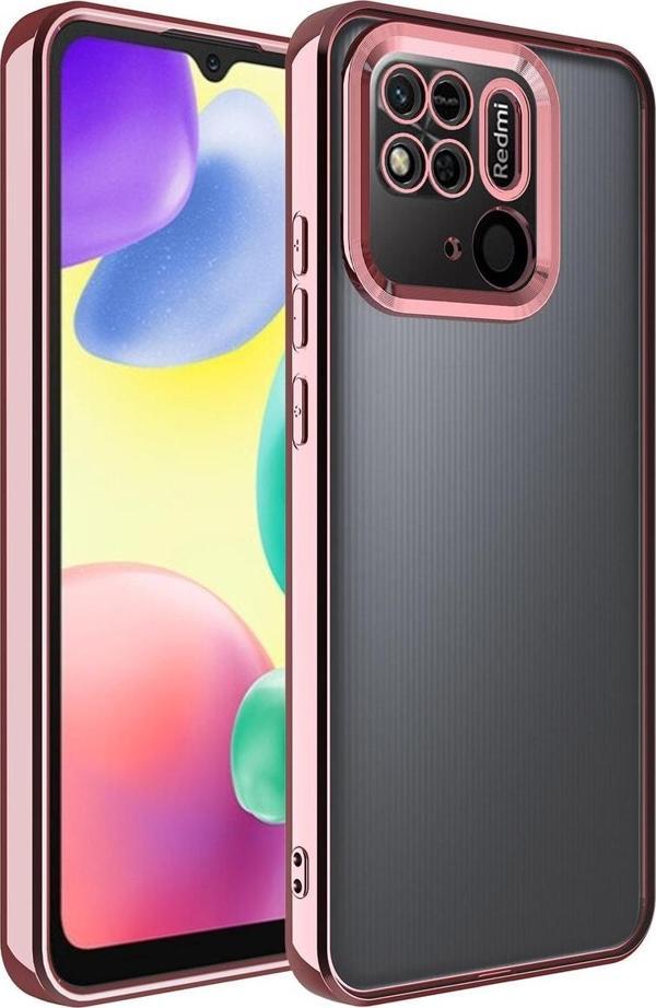 Coverzone Redmi Note 11s Ile Uyumlu Kılıf Kamera Korumalı Logo Gösteren Colored Z-omega Kapak Rosegold - Image 1