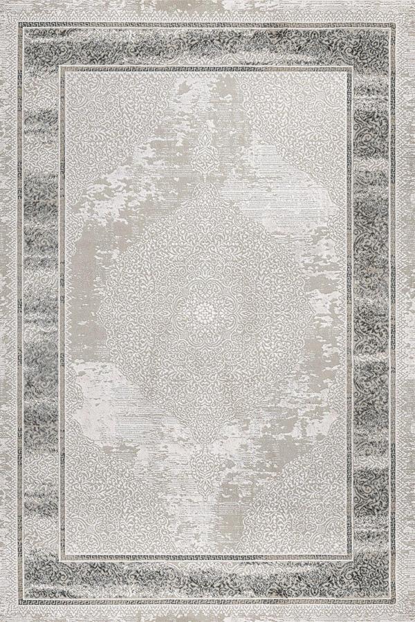 Gri Geometrik Etnik Modern Desenli Pamuk Makinada Yıkanabilir Hav Toz Vermez Leke Tutmayan Kaymaz Taban Dijital Makine Baskı Salon Yolluk Mutfak Halı - Image 1