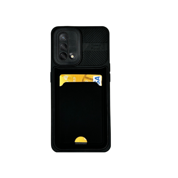 OPPO A74 KARTLIKLI SİLİKON KILIF SİYAH - Image 1