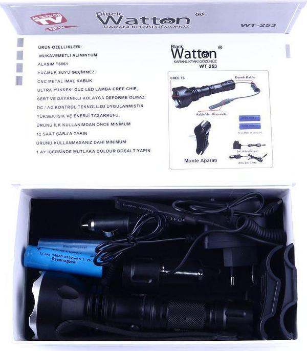 Orjinal 600 Lümen Tx6 Şarjlı Özel Avcı Feneri Wt-253 - Image 1