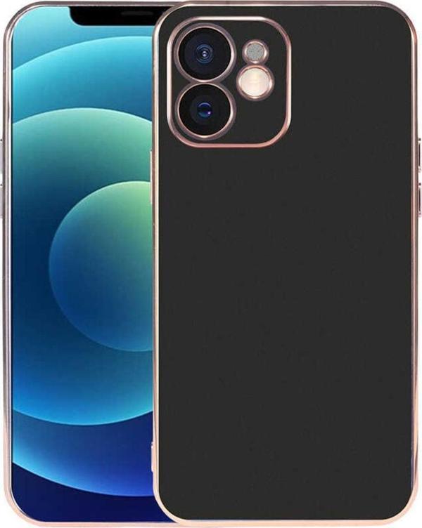 Coverzone Iphone 12 Ile Uyumlu Kılıf Kamera Korumalı Parlak Renk Tasarımlı Emollient Kılıf Siyah - Image 1