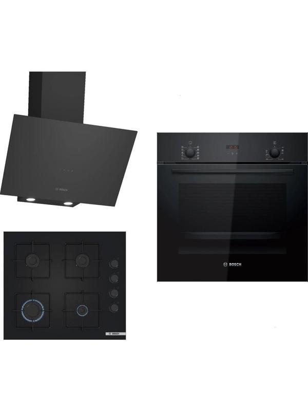 Bosch Siyah 3lü Ankastre Set 315( HBF512BB1T - POP6C6P30O - DWK64PJ60T ) - Image 1