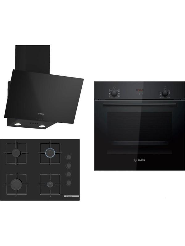 Bosch Siyah 3lü Ankastre Set ( HBF512BB1T - POP7C6P30O - DWK63PJ60T ) - Image 1