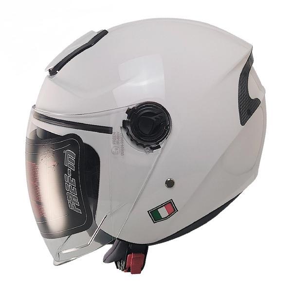  Motosiklet ve Bisiklet Kaskı Yarım Arka Reflektörlü Güneş Vizörlü Kask Beyaz  - Image 1