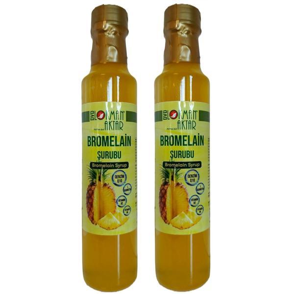 Bromelain Şurubu, Katkısız, Doğal, 250ml 2 Adet, DVD Lokman Aktar - Image 1