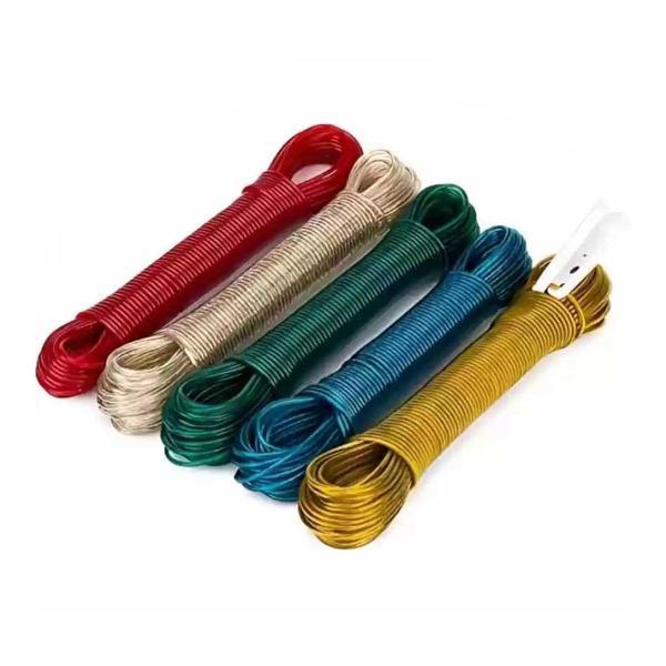 PVC Kaplama 20 Metre Çelik Çamaşır İpi 12 Adet - Image 1