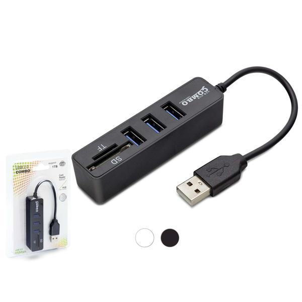 Usb Hub Combo 3*Usb + Sd + Tf Siyah HDX7009 - Image 1