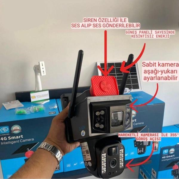 Home Okam 3916 Dönerli Güneş Panelli Simkartli Kamera - Image 1