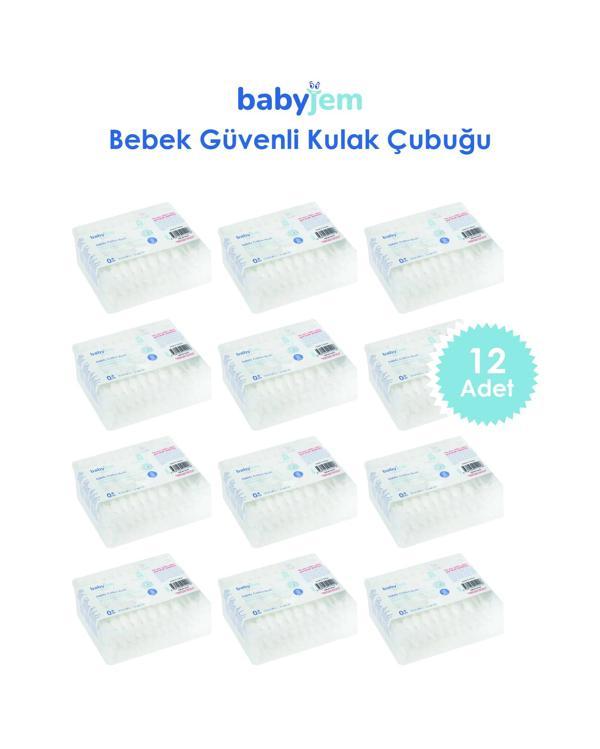 Babyjem 907 Bebek Kulak & Burun Çubuğu 60 Adet/ 12'li - Image 1