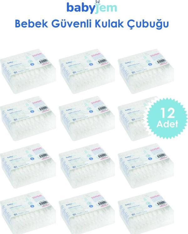 Babyjem 907 Bebek Kulak & Burun Çubuğu 60 Adet/ 12'li - Image 1
