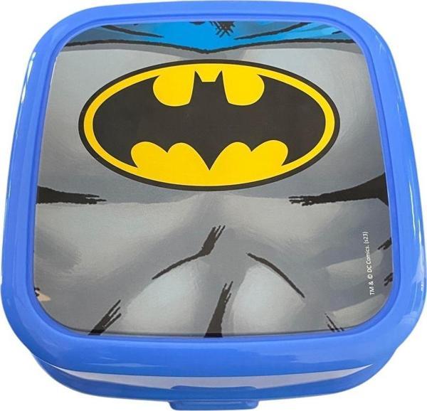 Beslenme Kutusu 4 Bölmeli Batman Logolu Açık Mavi Renk Erkek Figürlü 1 Adet Yemek Saklama Kabı Beslenme Çantası - Image 1